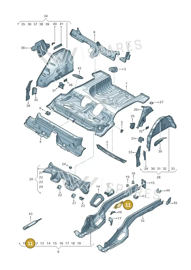 5Q0803458B — Skoda Karoq (2017-2022) diagram 834803010, position 11