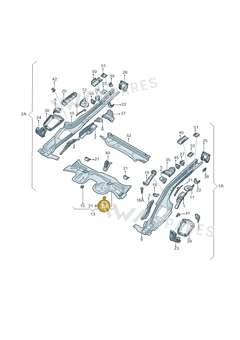 5Q0803621B — Skoda Octavia (2019-2024) diagram 585803010, position 14