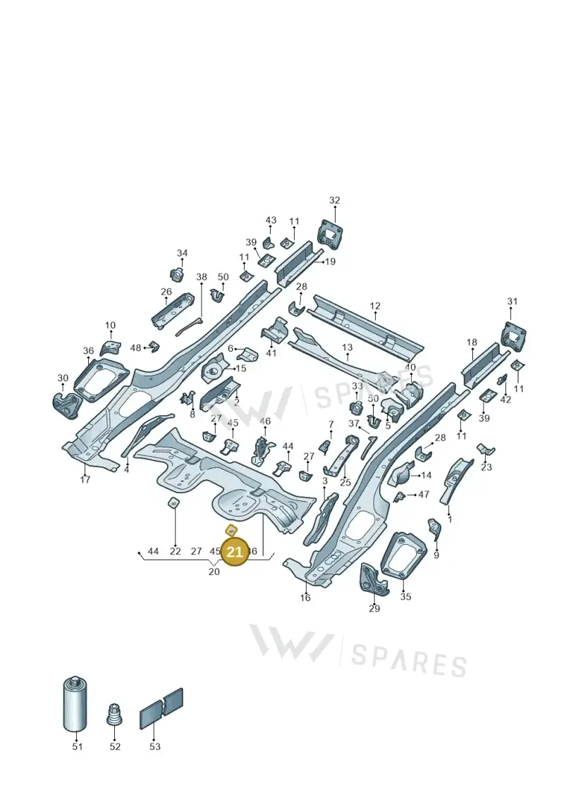 5Q0803621B — Skoda Octavia (2019-2024) diagram 5h0803012, position 21