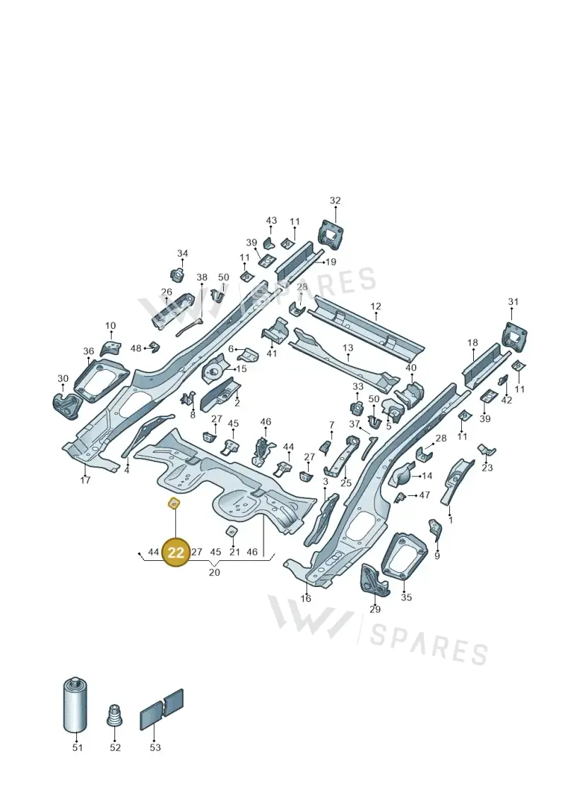 5Q0803622B — Skoda Octavia (2019-2024) diagram 5h0803012, position 22
