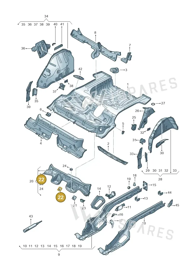 5Q0803622B — Skoda Karoq (2017-2022) diagram 834803010, position 22