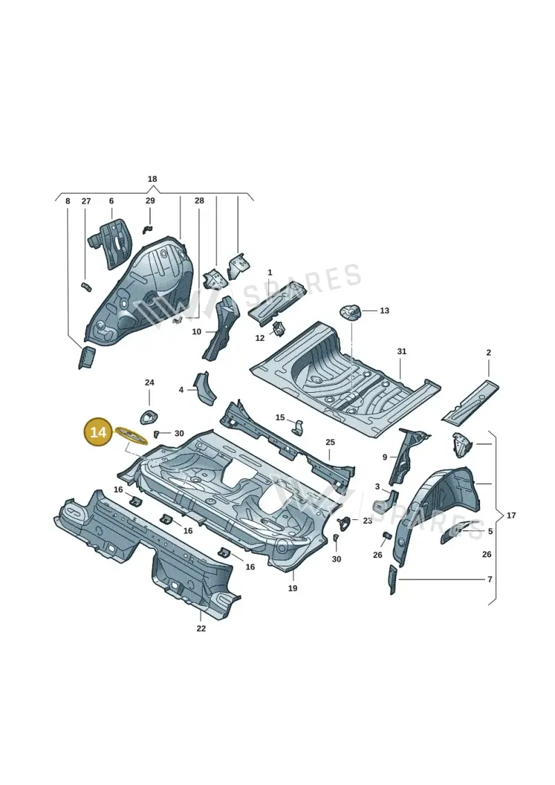 5Q0803961D — Skoda Octavia (2019-2024) diagram 585803065, position 14