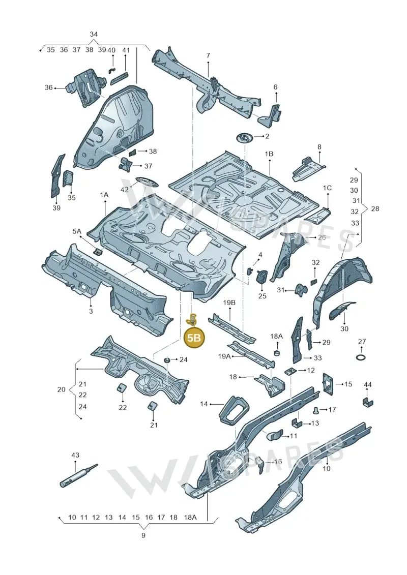 5Q0804865A — Skoda Karoq (2017-2022) diagram 834803020, position 5B