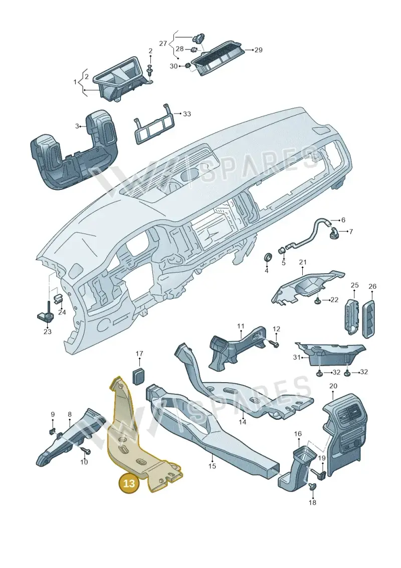 5Q0819805D — Skoda Karoq (2017-2022) diagram 834819030, position 13