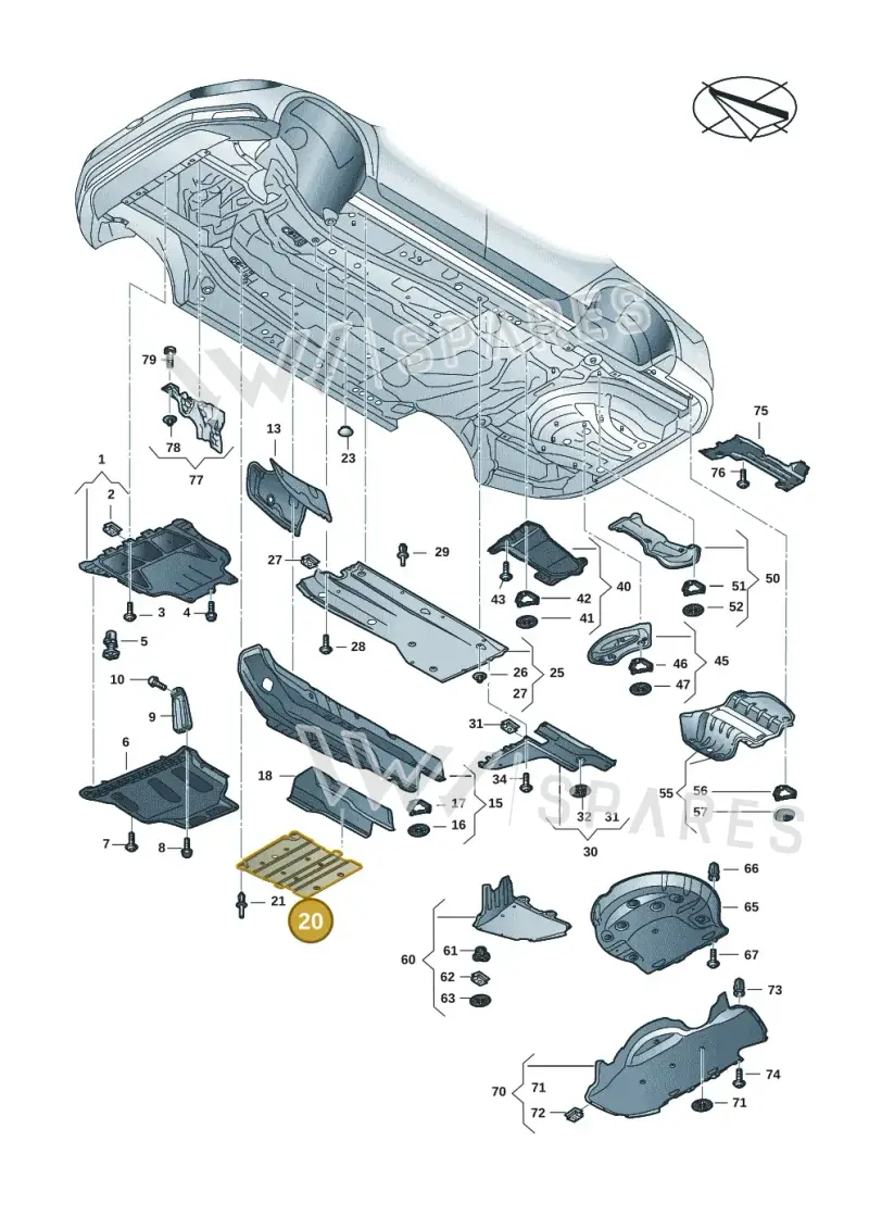 5Q0825230K — Skoda Superb Combi (2023-) diagram 3p0825000, position 20