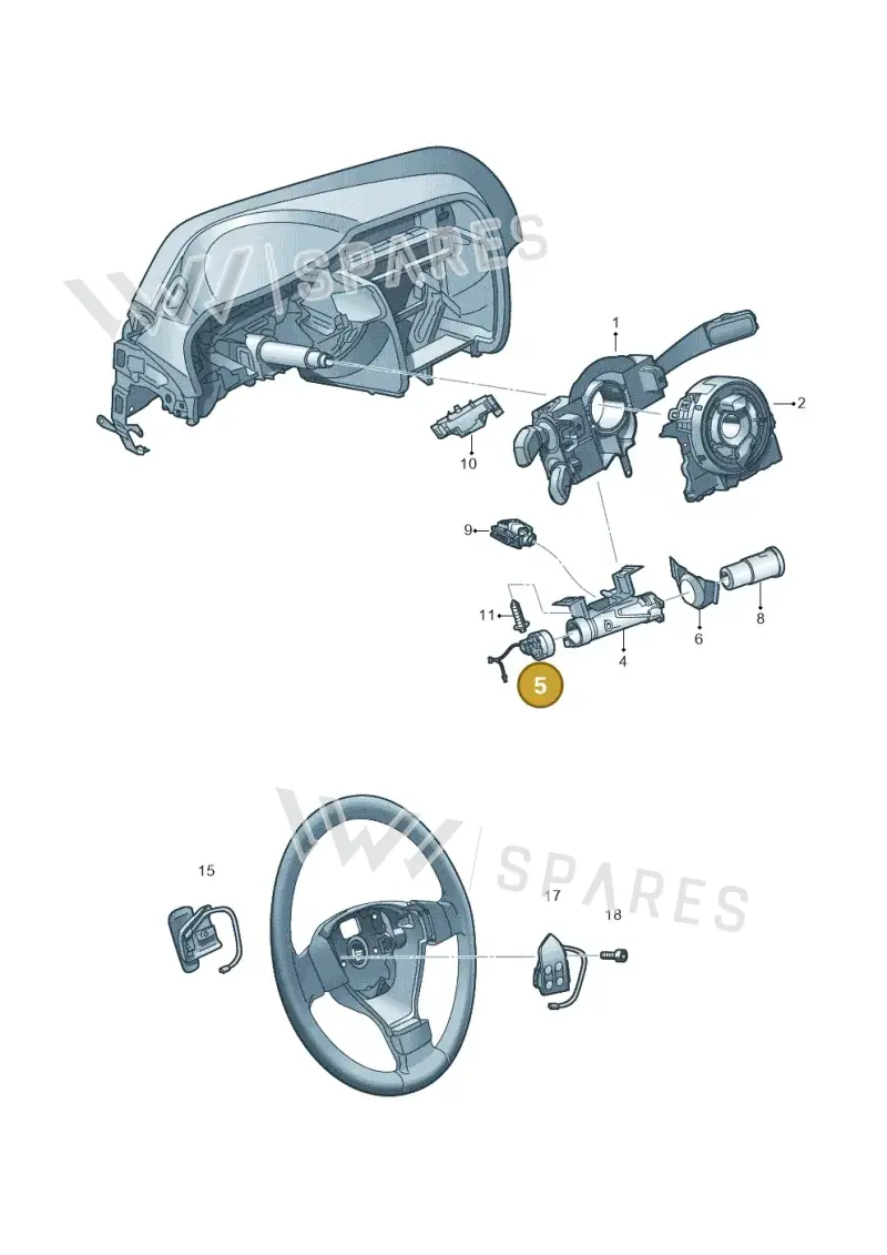 5Q0905849A — Skoda Octavia (2017-2020) diagram 655953550, position 5