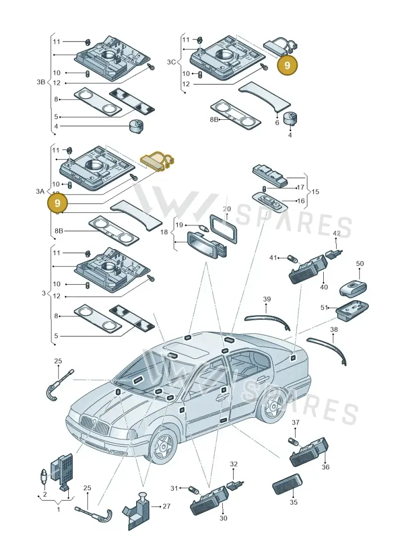 5Q0951171 — Skoda Octavia (2012-2017) diagram 753947000, position 9