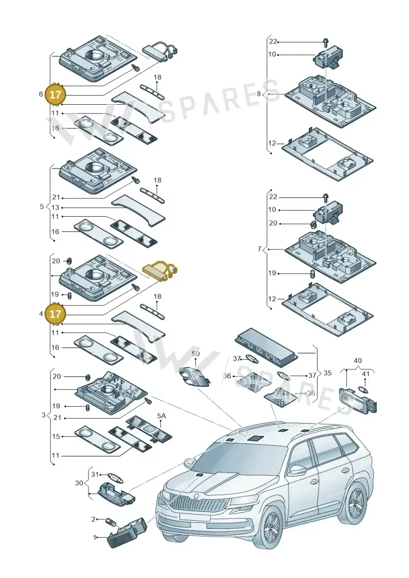 5Q0951172 — Skoda Karoq (2017-2022) diagram 834947000, position 17