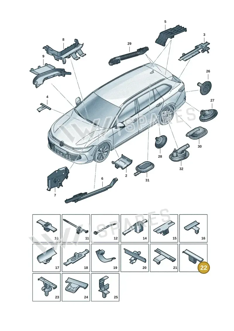 5Q0971848A — Skoda Superb Combi (2023-) diagram 3j0972001, position 22