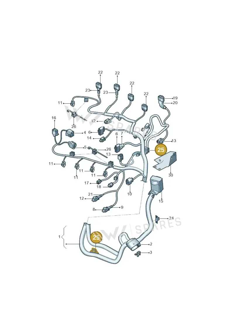 5Q0971890D — Skoda Karoq (2017-2019) diagram 433971050, position 25