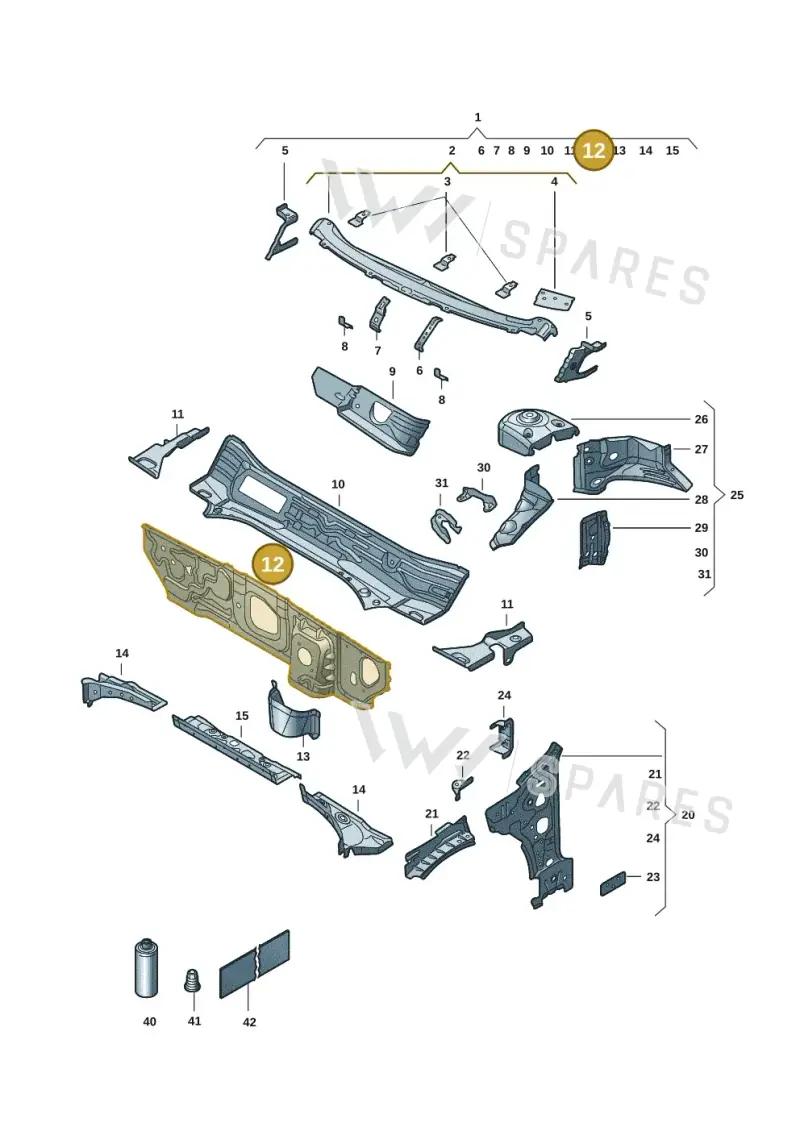 5Q2803155E — Skoda Superb Combi (2023-) diagram 3p0805050, position 12