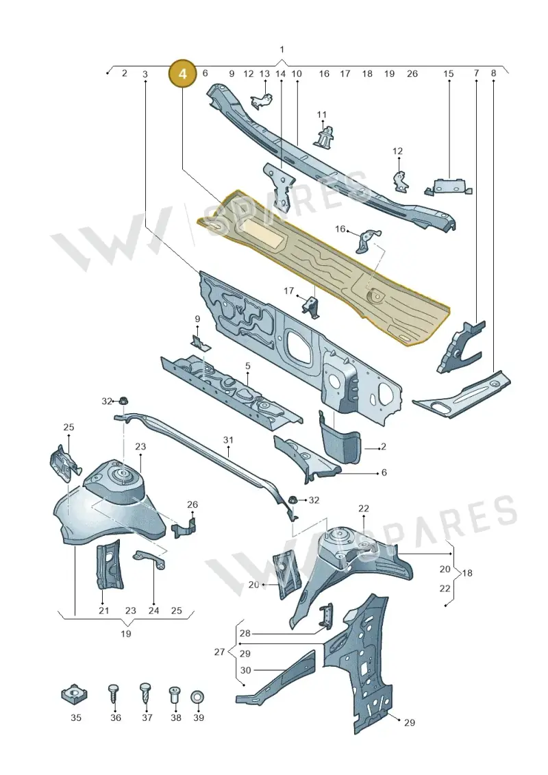 5Q2805265 — Skoda Superb Combi (2015-2024) diagram 851805050, position 4