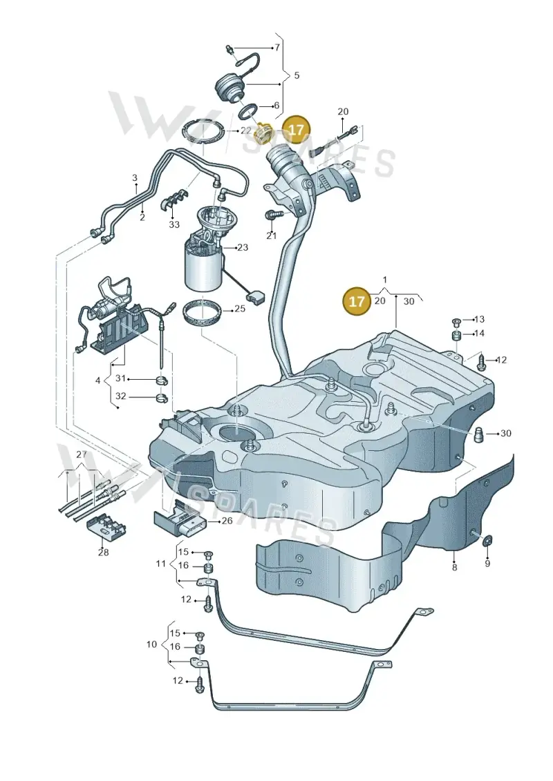5QF201112A — Skoda Superb Combi (2023-) diagram 793201600, position 17