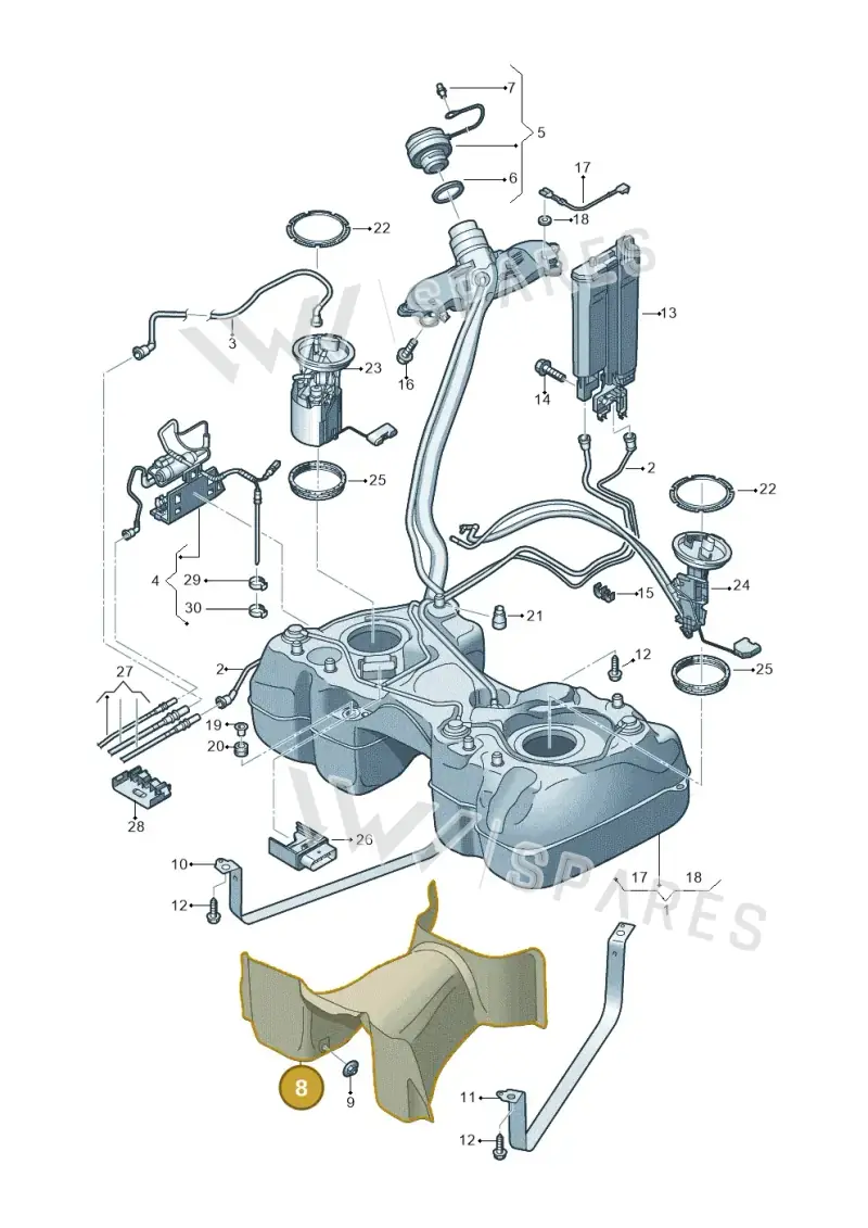 5QF201307B — Skoda Kodiaq (2024-) diagram 884201450, position 8