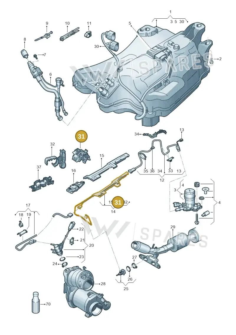 5WA131327B — Skoda Octavia (2019-2024) diagram 585253100, position 31