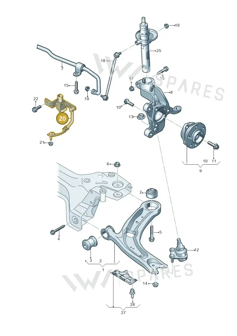 5WA412522D — Skoda Octavia (2019-2024) diagram 793407000, position 20