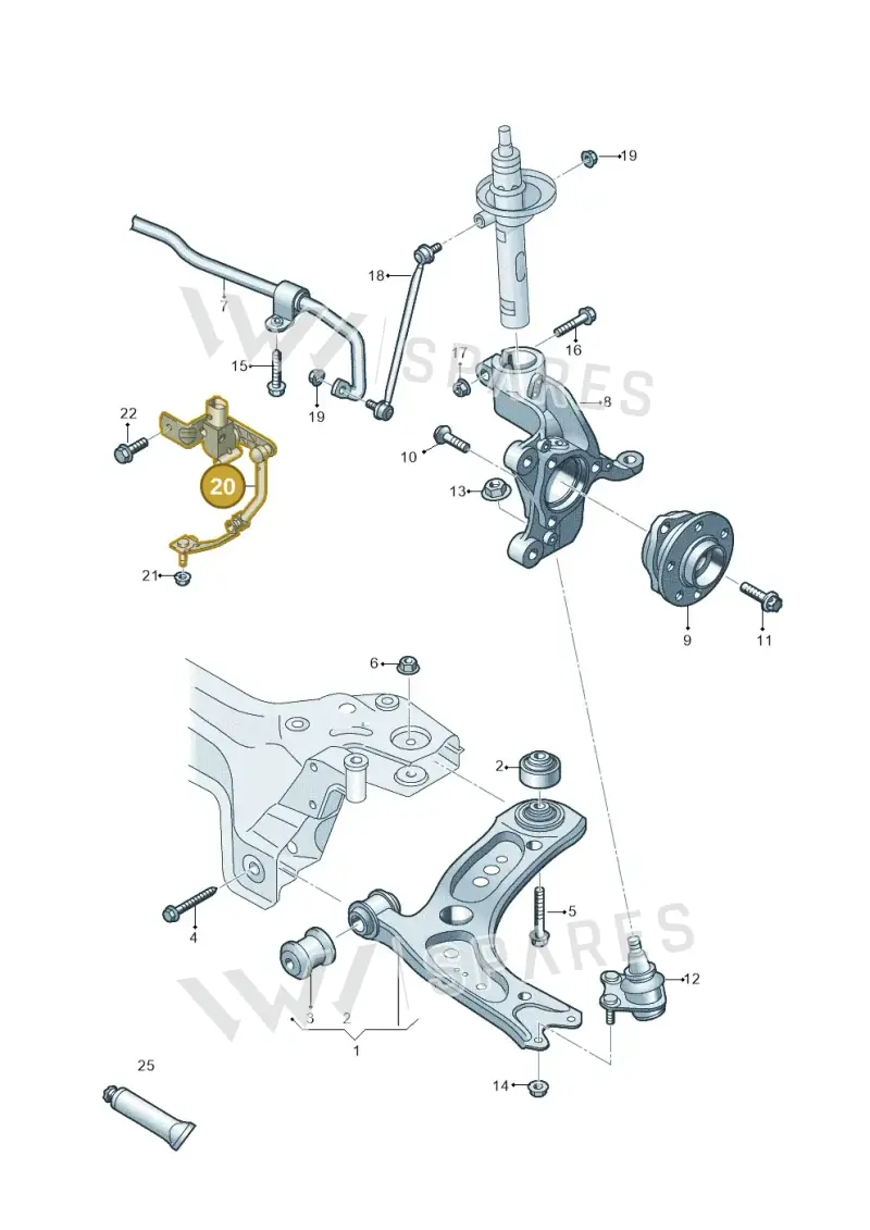 5WA412522D — Skoda Octavia (2019-2024) diagram 827407000, position 20