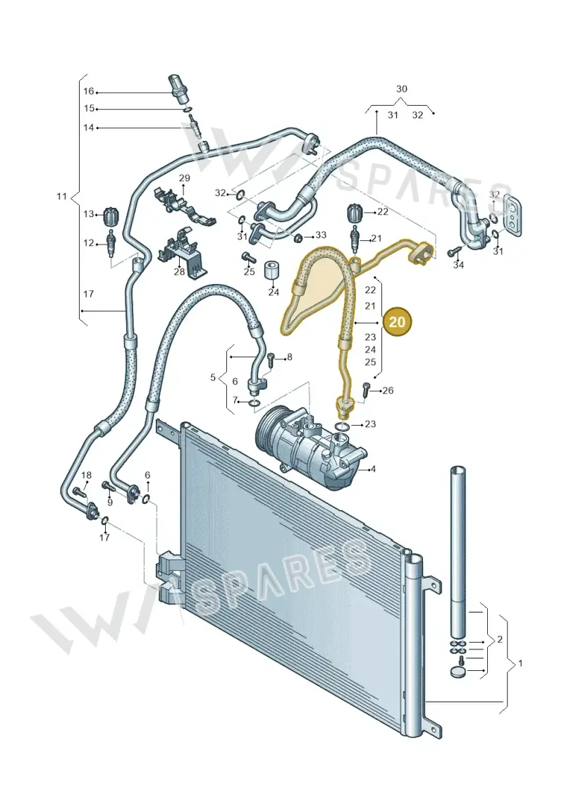 5WA816743B — Skoda Superb Combi (2023-) diagram 746260400, position 20