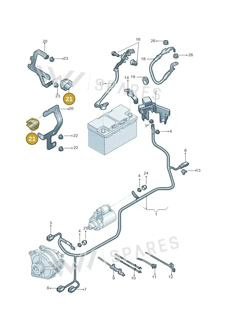 5WA971615 — Skoda Octavia (2021-) diagram 5dd971001, position 21