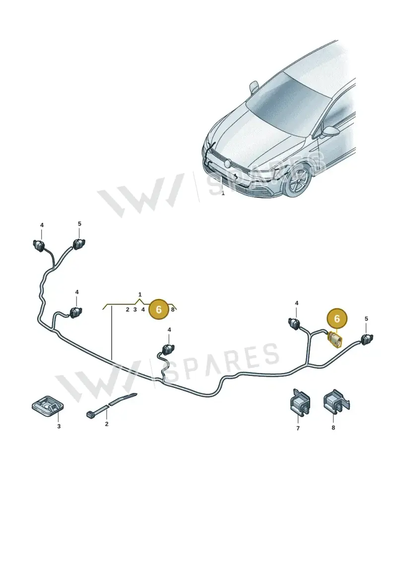 5WA972708A — Skoda Octavia (2019-2024) diagram 5h0971000, position 6