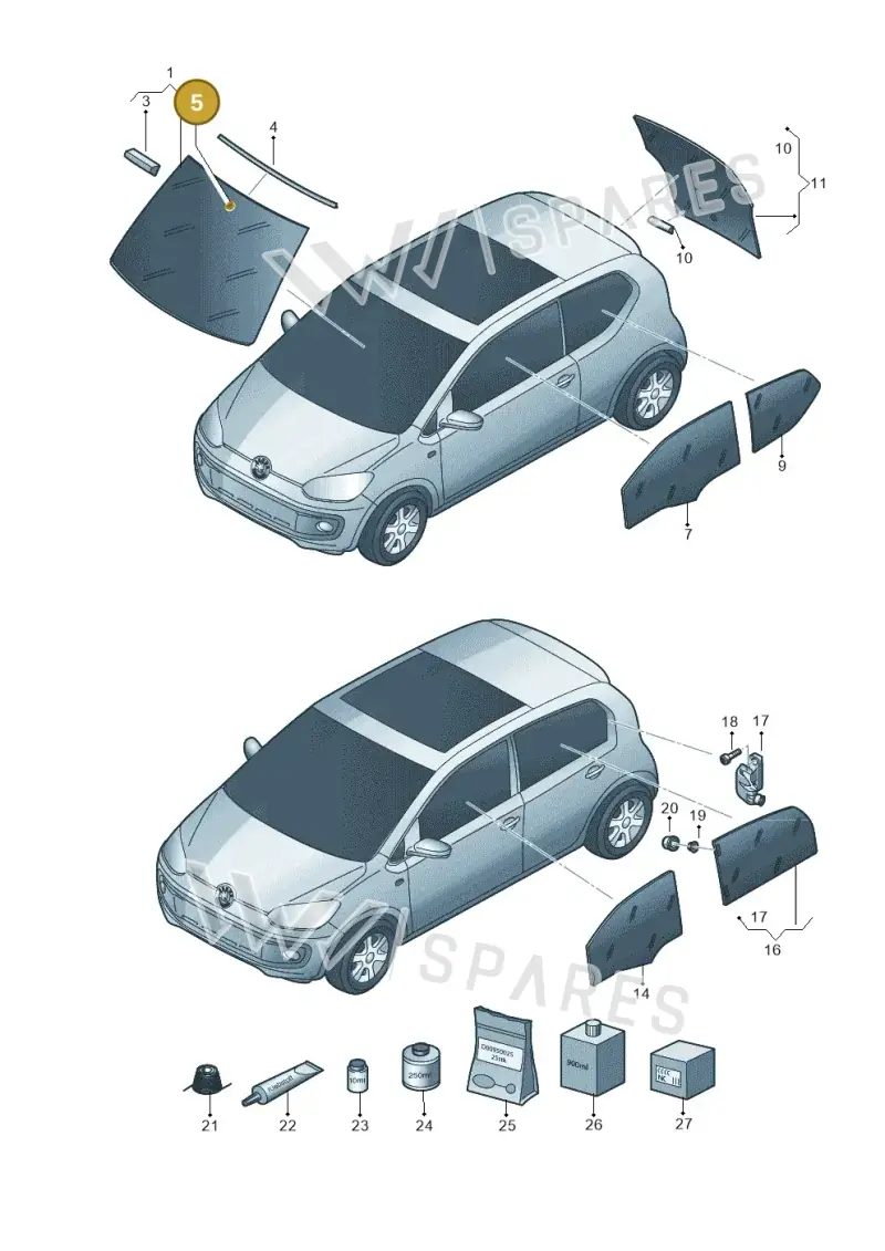 5Z0857587 — Skoda Citigo (2011-2019) diagram 727845000, position 5