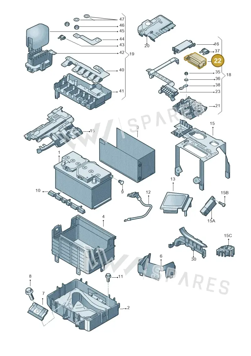 5Z0937555 — Skoda Roomster (2010-2015) diagram 697915000, position 22