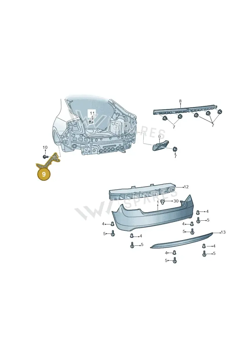 60U807393D — Skoda Rapid (2012-2022) diagram 740807055, position 9