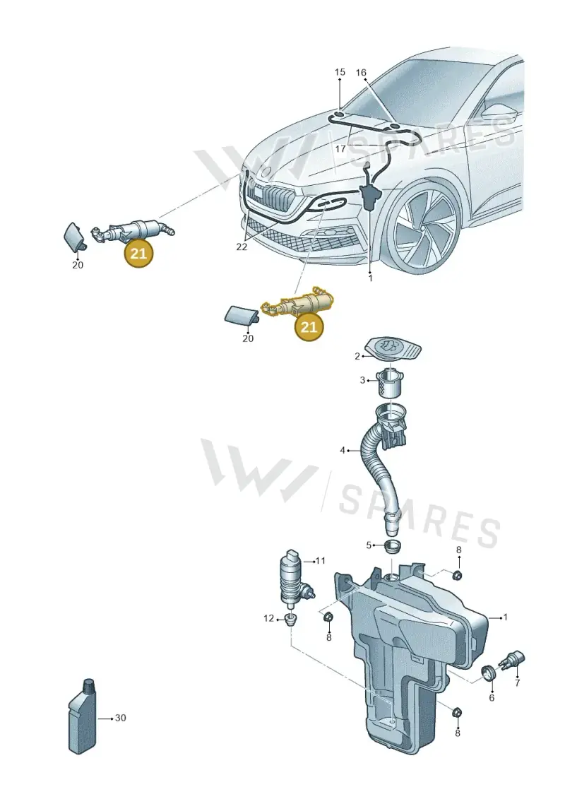 657955965A — Skoda Kamiq (2019-2020) diagram 584955010, position 21