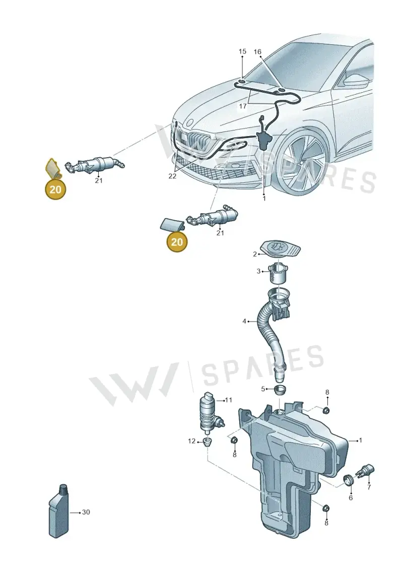 658955109 — Skoda Kamiq (2019-) diagram 584955010, position 20
