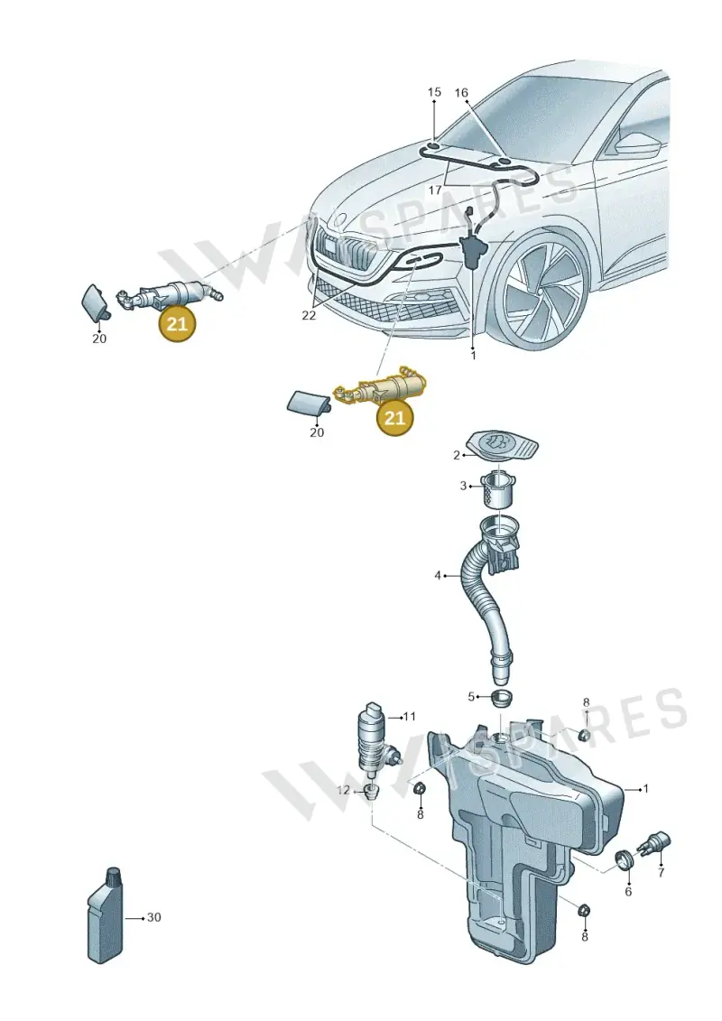 658955965 — Skoda Kamiq (2019-) diagram 584955010, position 21