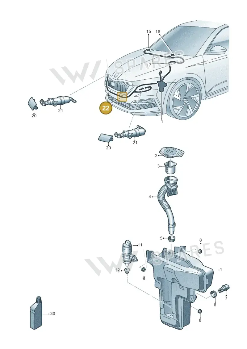658955970A — Skoda Kamiq (2019-2020) diagram 584955010, position 22