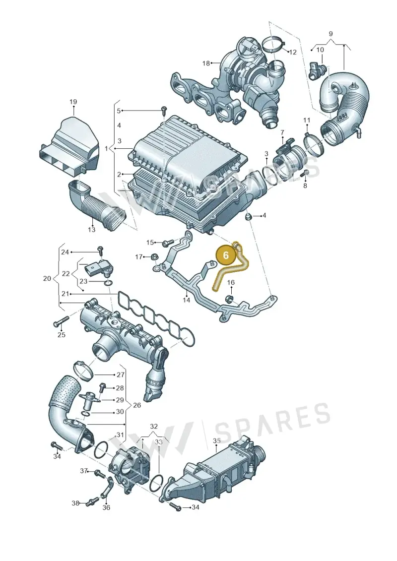 6C0129637B — Skoda Fabia (2014-2022) diagram 773129000, position 6