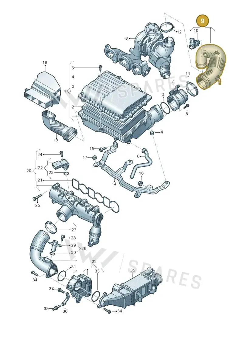 6C0129654F — Skoda Rapid (2012-2022) diagram 773129000, position 9