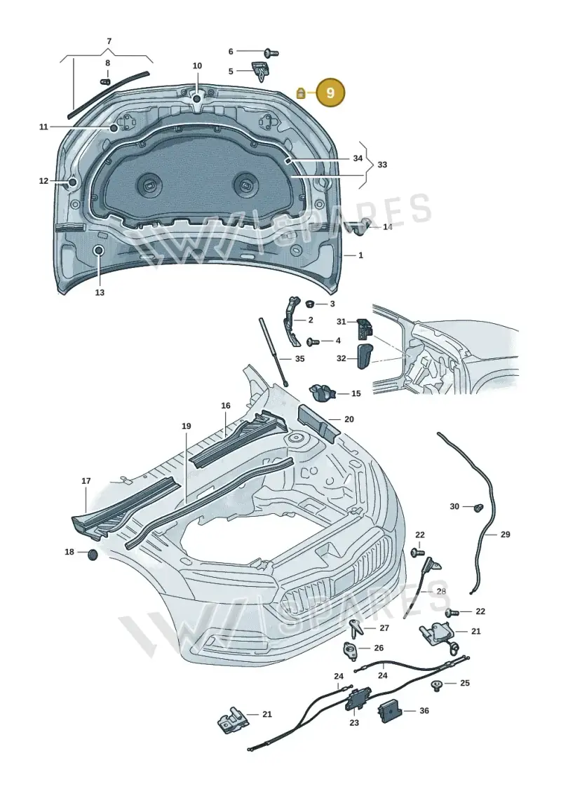 6K0823499C — Skoda Kodiaq (2024-) diagram 57h823000, position 9