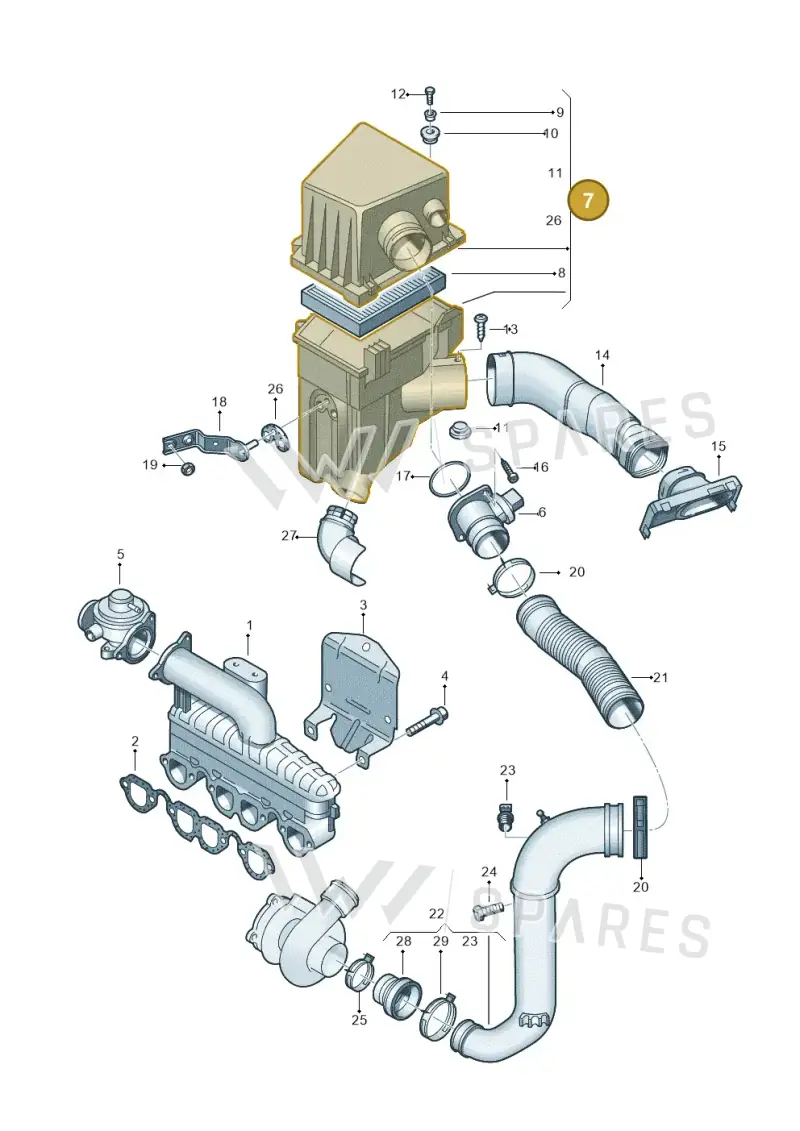 6Q0129607AT — Skoda ROOMSTER               06> (2006-) diagram 225129300, position 7