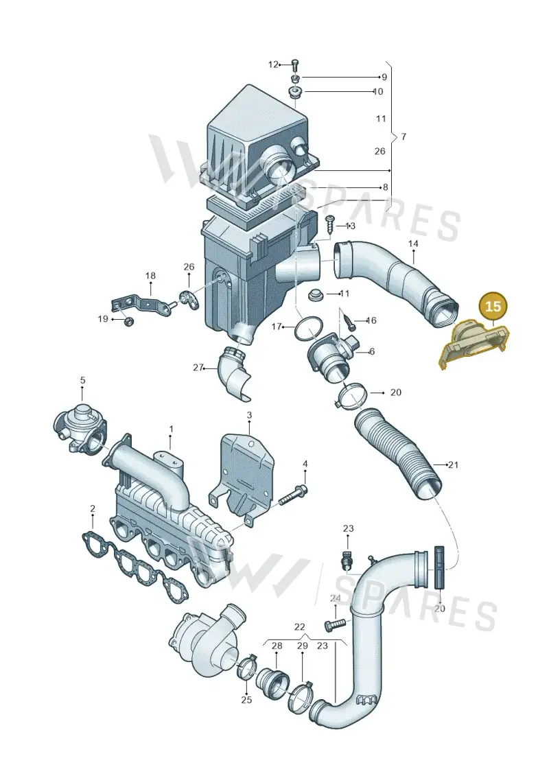 6Q0129621B — Skoda ROOMSTER               06> (2006-) diagram 225129300, position 15
