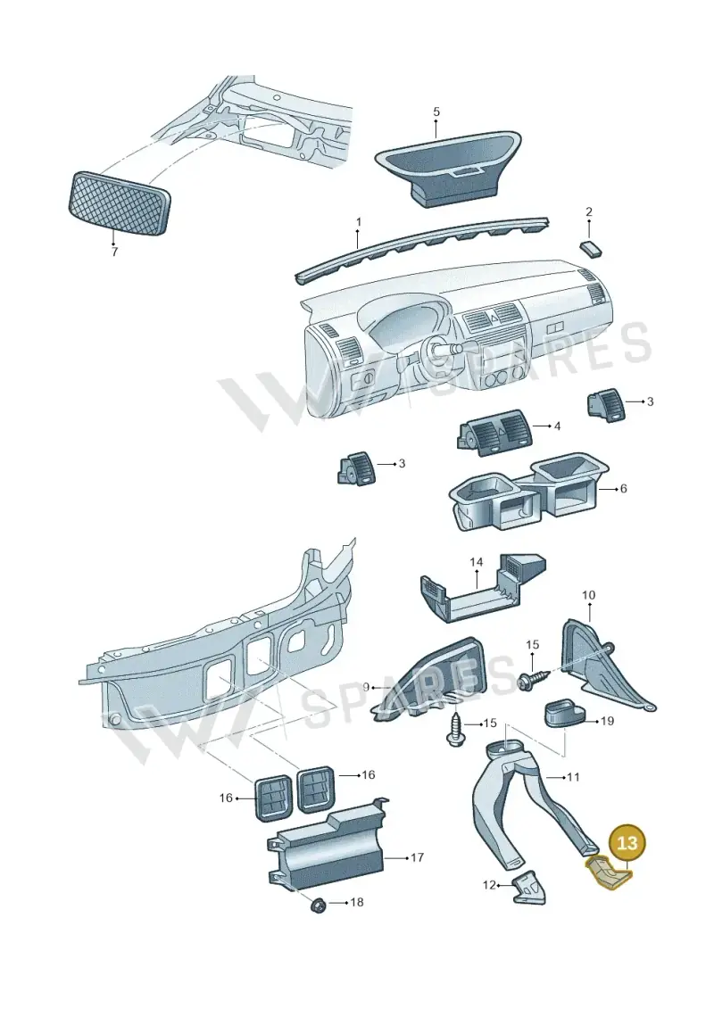 6Q0819894B — Skoda FABIA/COMBI            05> (2004-) diagram 225819300, position 13