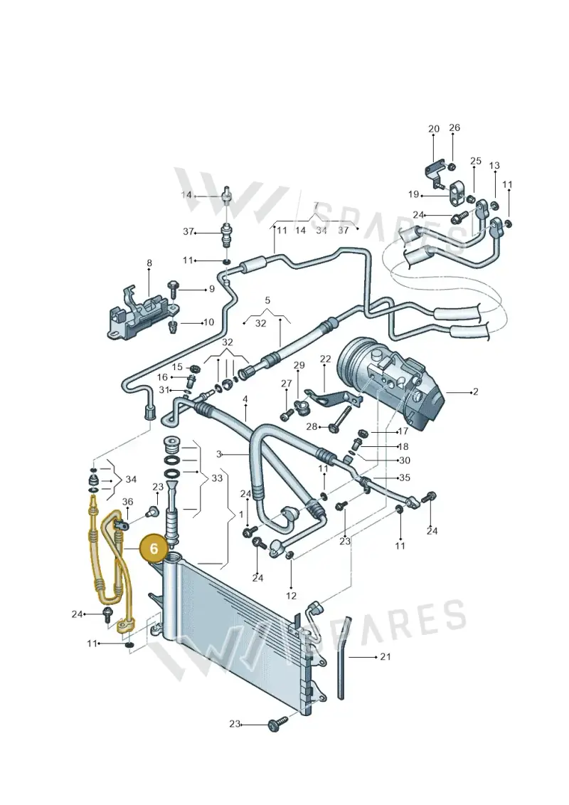 6Q0820741D — Skoda Fabia Ambiente (2009-2013) diagram 253260410, position 6