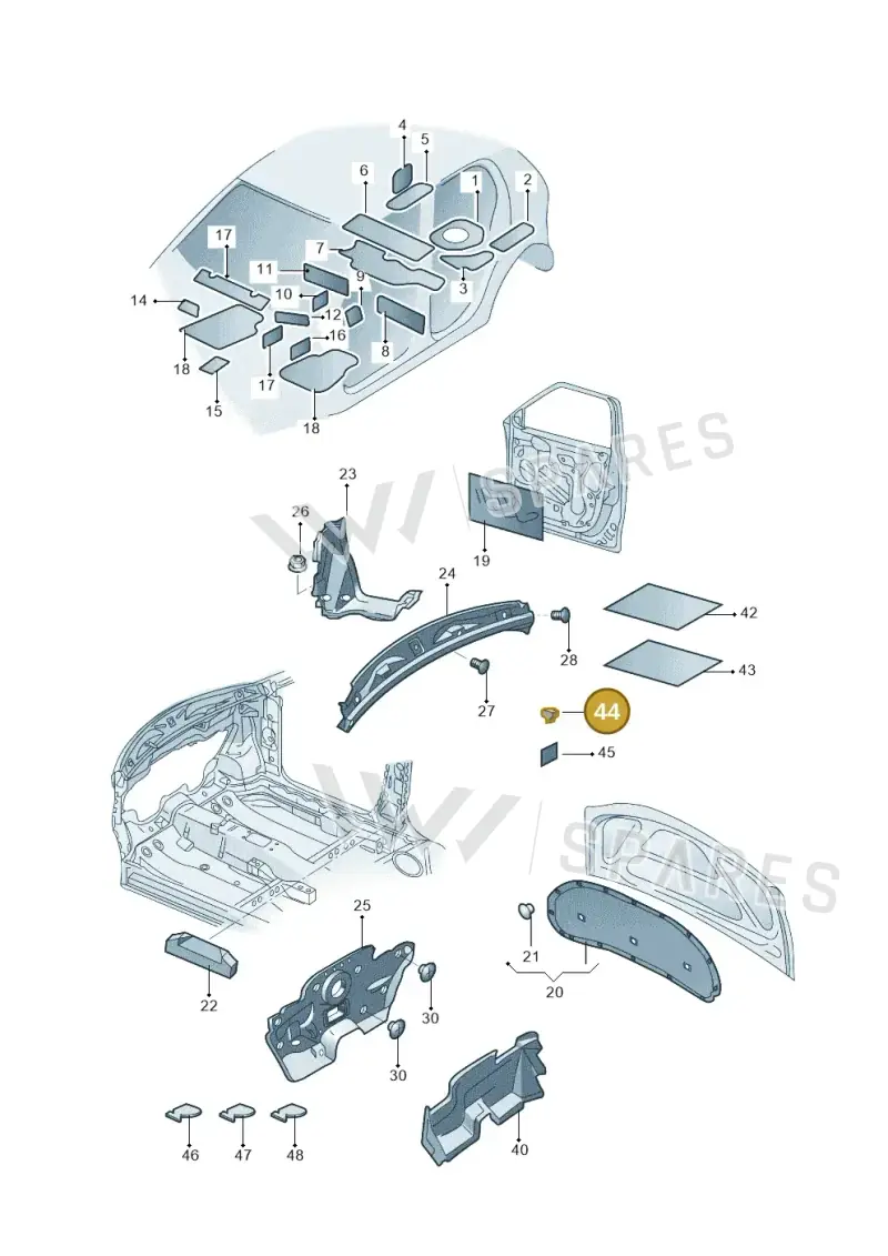 6Q0864732 — Skoda Fabia Jingrui (2008-2014) diagram 662863200, position 44