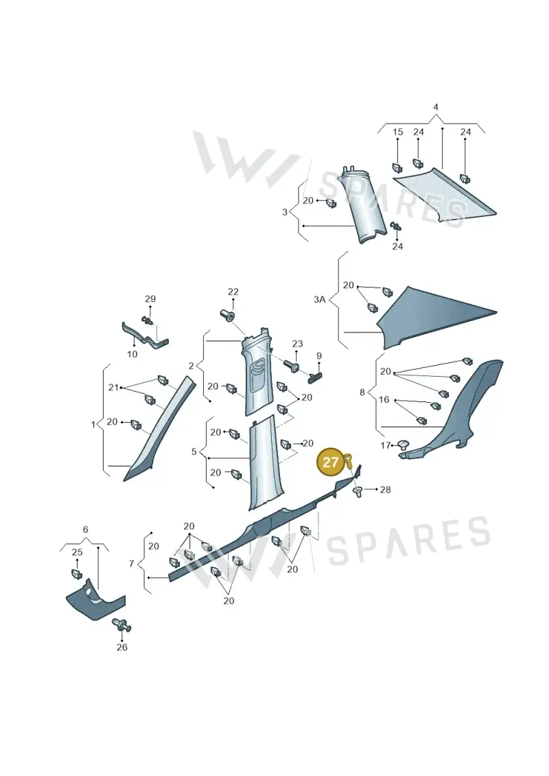 6Q0867334 — Skoda Octavia (2019-2024) diagram 585867065, position 27