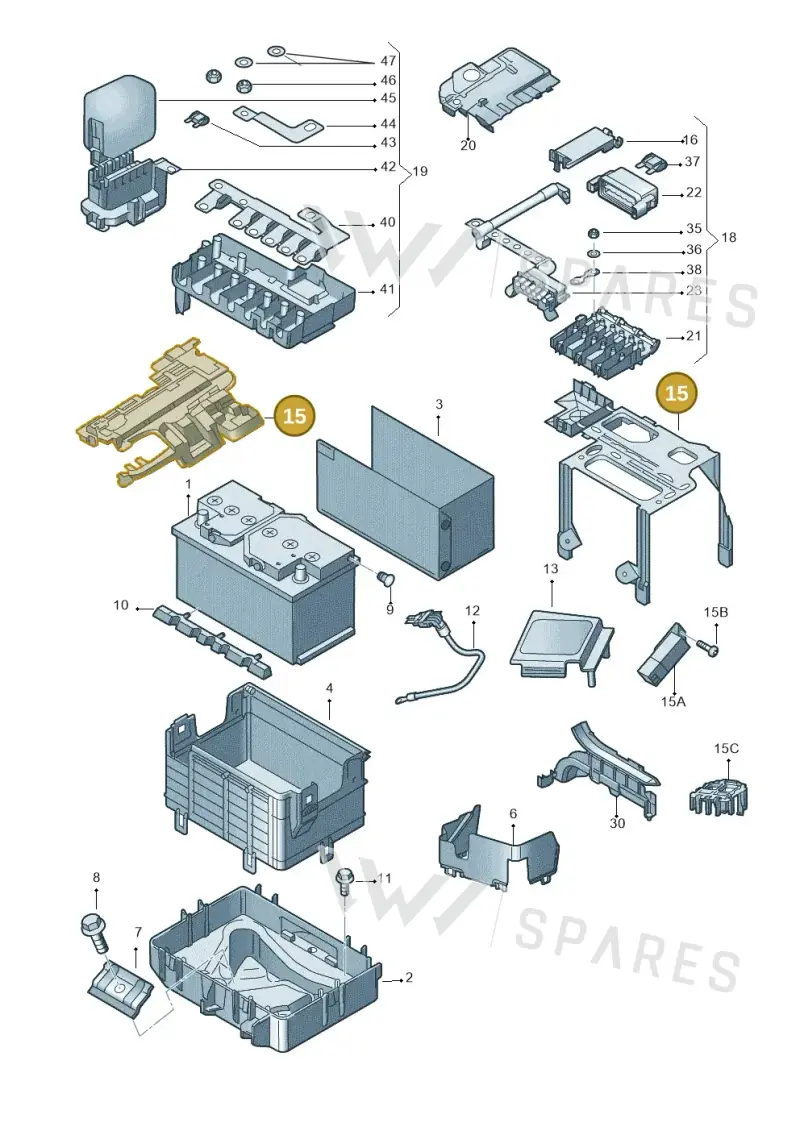 6Q0915345A — Skoda Roomster (2010-2015) diagram 697915000, position 15
