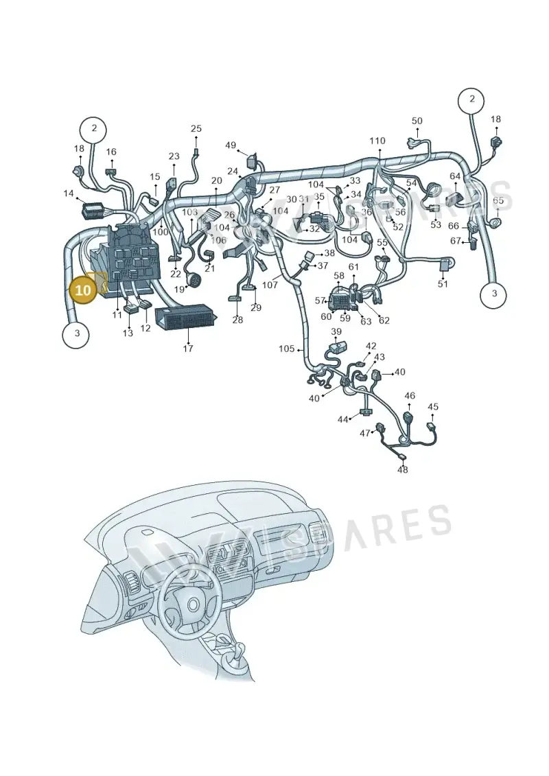6Q0937701A — Skoda Fabia Ambiente (2009-2013) diagram 608971850, position 10