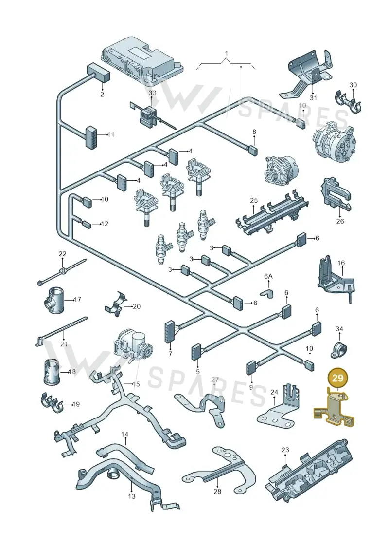 6Q0971501D — Skoda Rapid (2012-2022) diagram 225971030, position 29