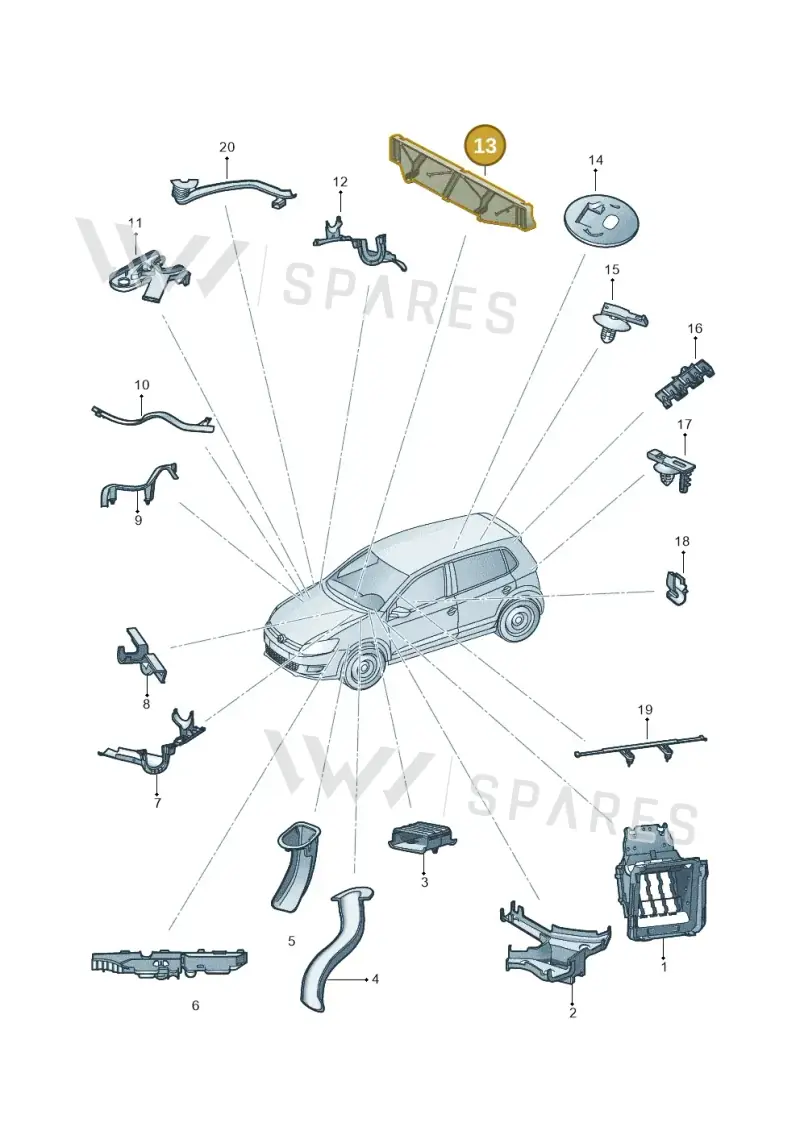 6Q0971615AB — Skoda Fabia (2014-2022) diagram 773972050, position 13