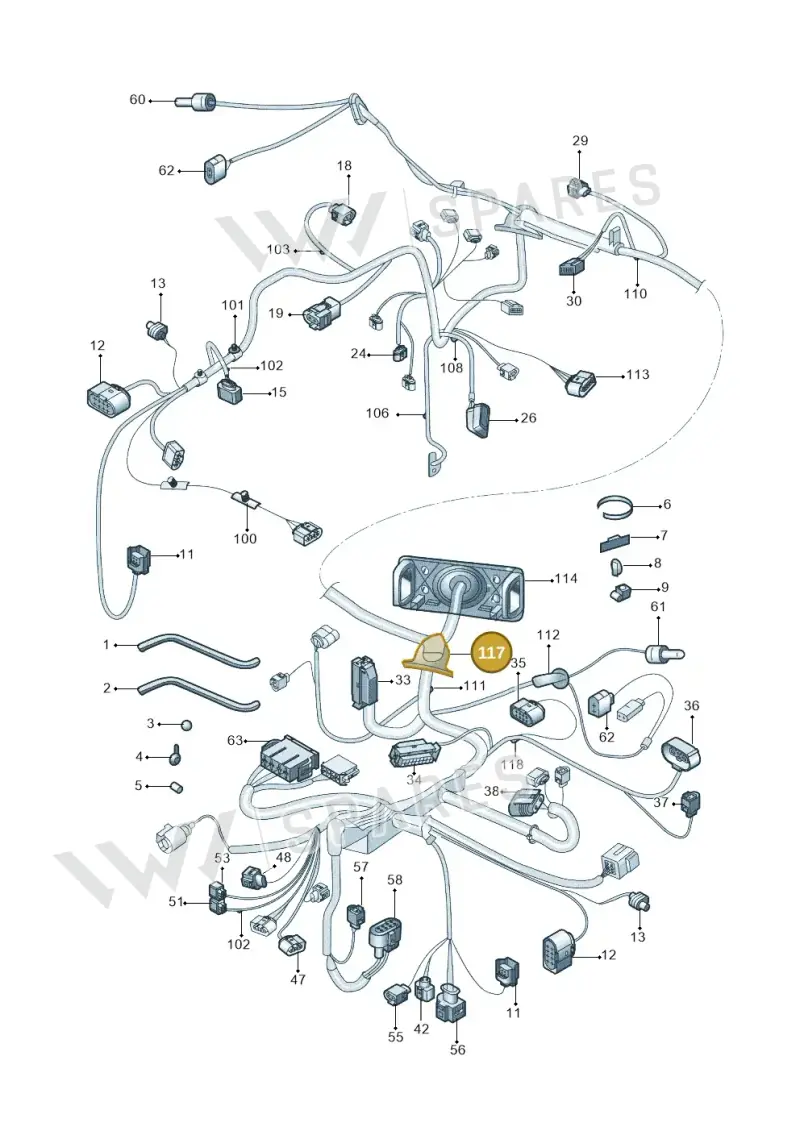 6Q0971615BA — Skoda Fabia Jingrui (2008-2014) diagram 662971810, position 117