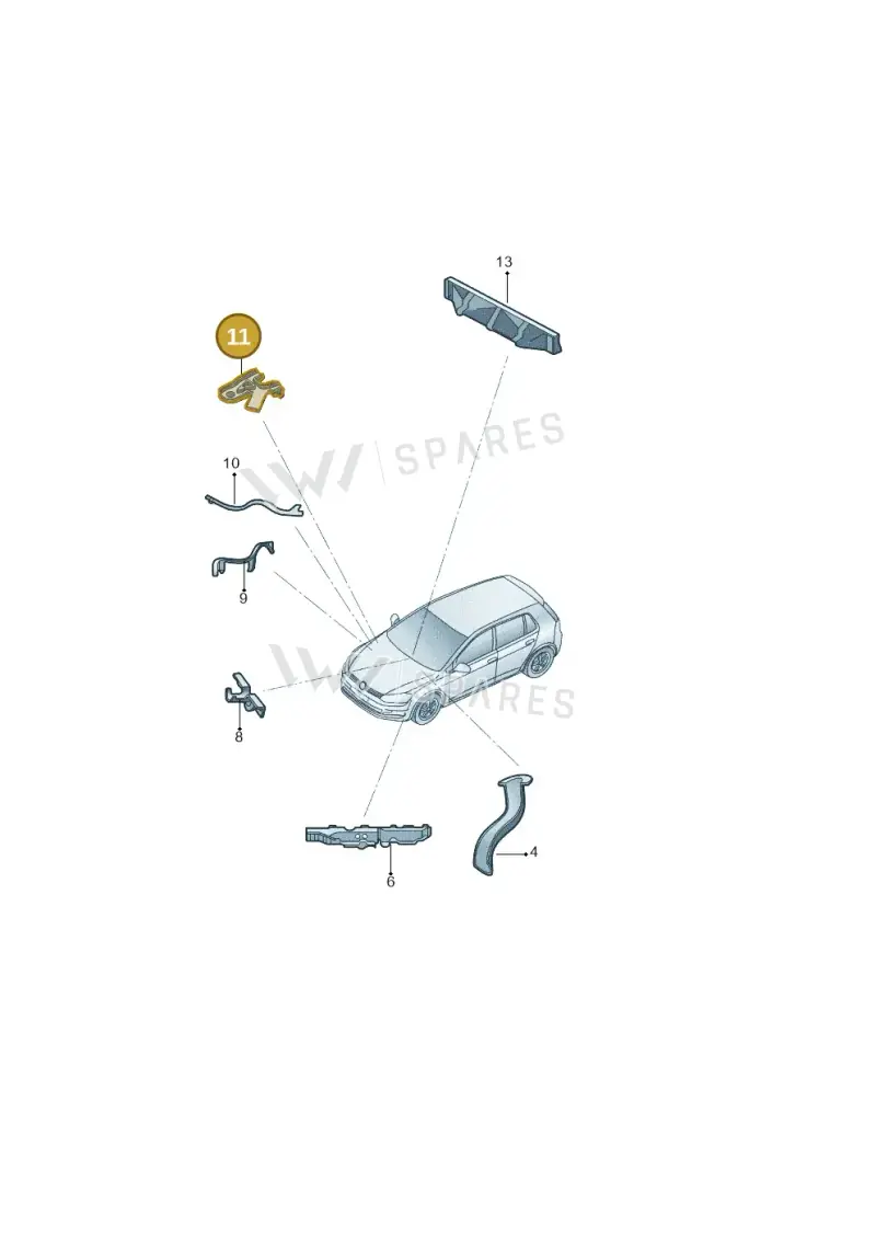 6Q0971615BE — Skoda Fabia NF HB (2015-2018) diagram 864972000, position 11