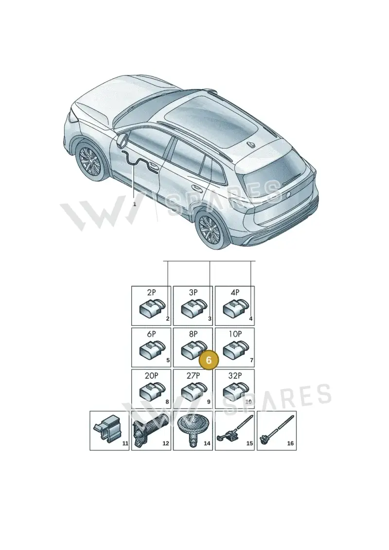 6Q0972708 — Skoda Kodiaq (2024-) diagram 57x972300, position 6