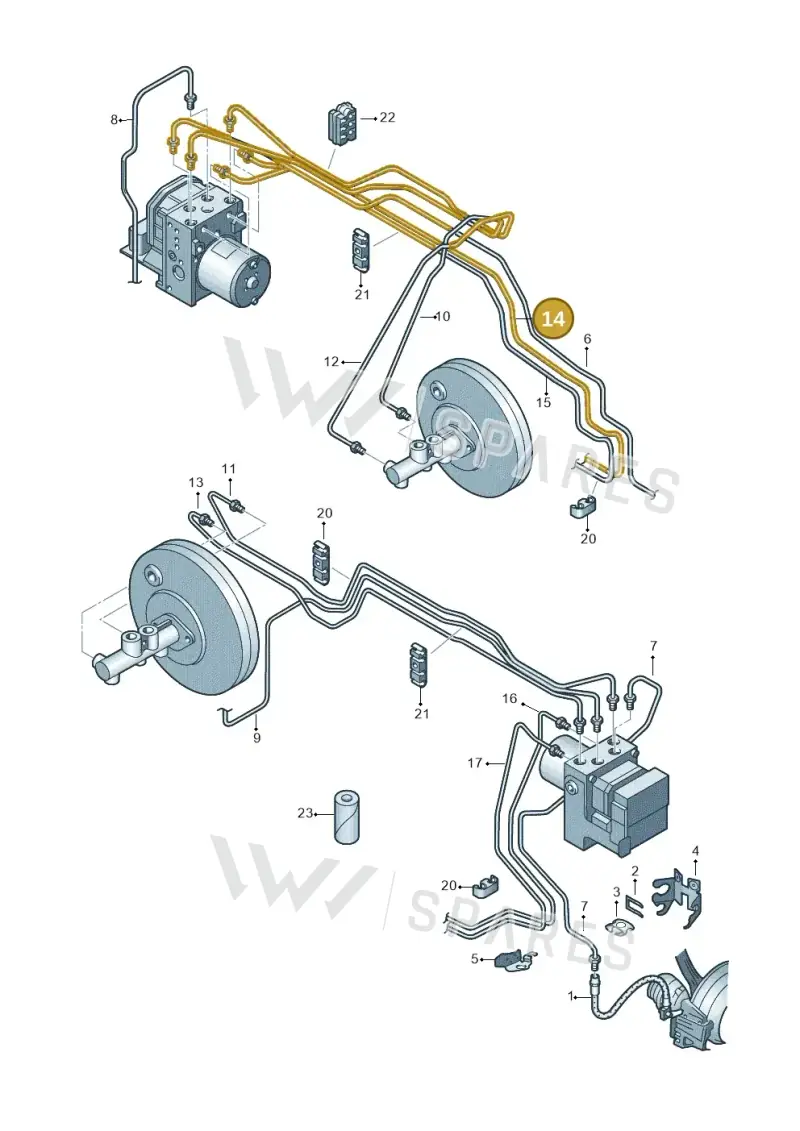 6R0614741B — Skoda Rapid (2012-2022) diagram 672611200, position 14