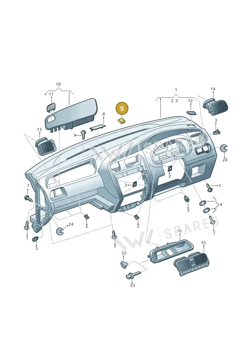 6R0857117 — Skoda Rapid Ambition (2011-2021) diagram 726857050, position 5