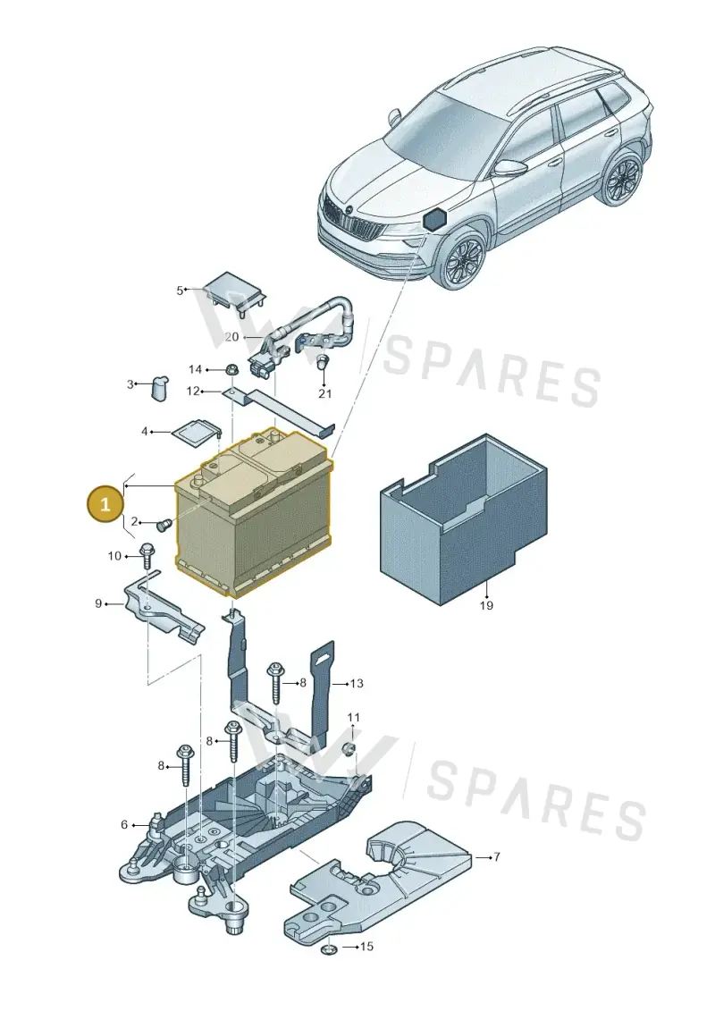 6R0915105B — Skoda Karoq (2017-2022) diagram 834915000, position 1